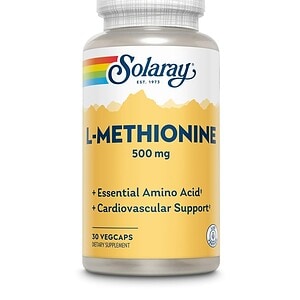 Methionină Solaray, 30 capsule pentru sănătate cardiovasculară.