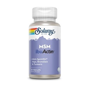 Supliment MSM IbuActin Solaray Capsule MSM IbuActin Solaray pentru sănătate articulară și imunitate.