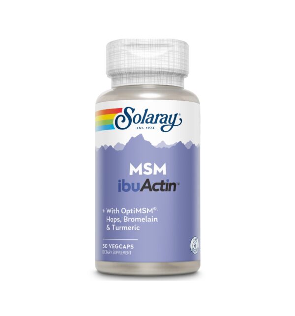 Supliment MSM IbuActin Solaray Capsule MSM IbuActin Solaray pentru sănătate articulară și imunitate.