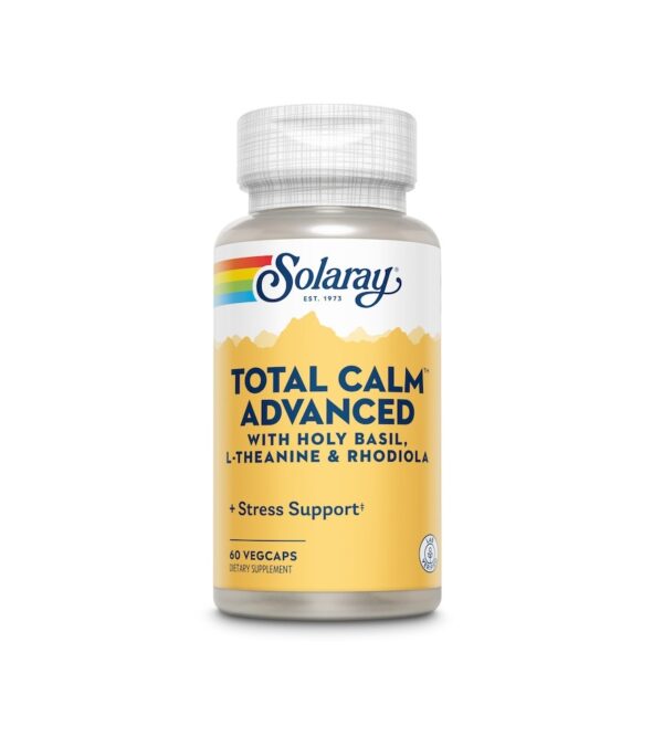 Supliment pentru relaxare și reducerea stresului, cu bazil, L-teanină și rhodiola.