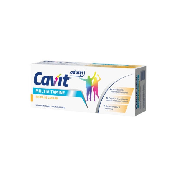 Cavit Adulti Multivitamine cu Aroma de Vanilie, 20 Tablete Masticabile