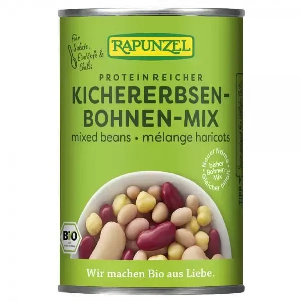 Fasole Mixta la Conserva Bio, 400 g, Rapunzel