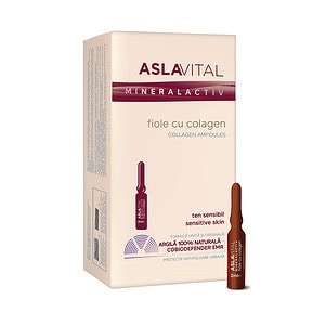 Fiole cu Colagen Mineralactiv, 10 Fiole x 2 ml, Aslavital
