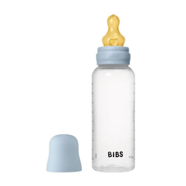 BIBS Biberon Lapte Anticolici PP-Tetina Latex- Set complet Baby Blue, 270 ml