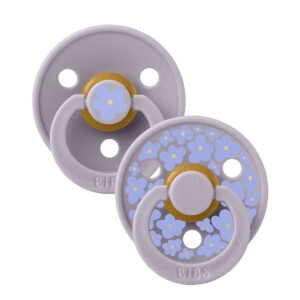 BIBS Studio Set 2 Suzete Colour Jasmin Fossil Grey, 0-6Luni (Size 1), Latex
