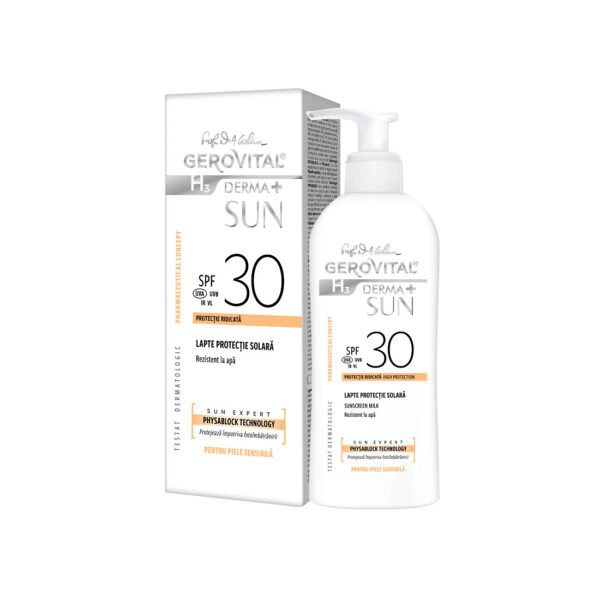 Lapte Protectie Solara SPF 30 H3 Derma+ Sun, 150 ml, Gerovital