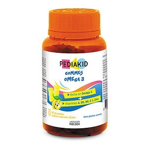 Omega 3 Pentru Copii cu Aroma de Lamaie, 60 Jeleuri Gumate, Pediakid