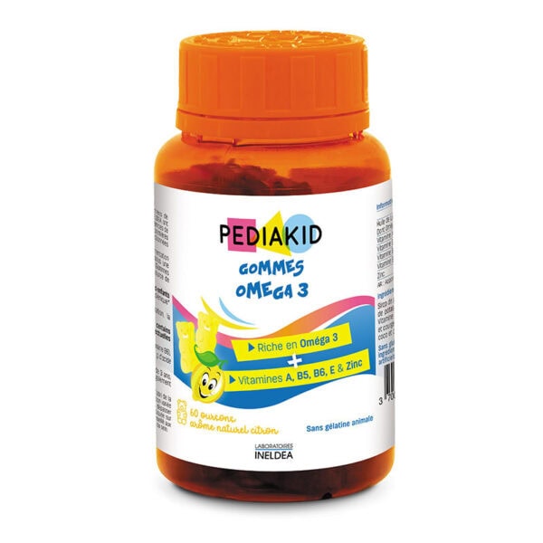 Omega 3 Pentru Copii cu Aroma de Lamaie, 60 Jeleuri Gumate, Pediakid