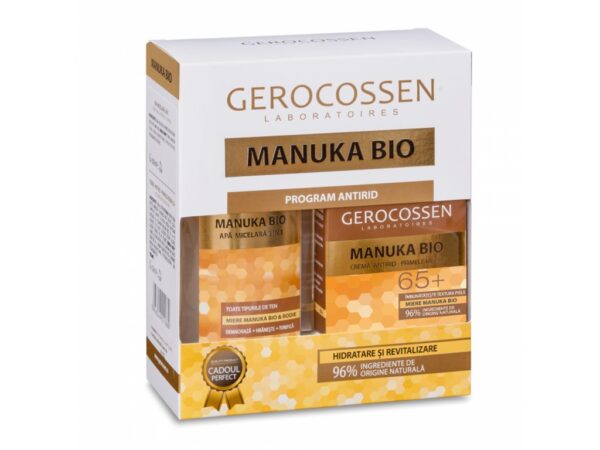 Pachet Crema Antirid Riduri Formate +65, 50 ml + Apa Micelara 300 ml Manuka Bio, Gerocossen