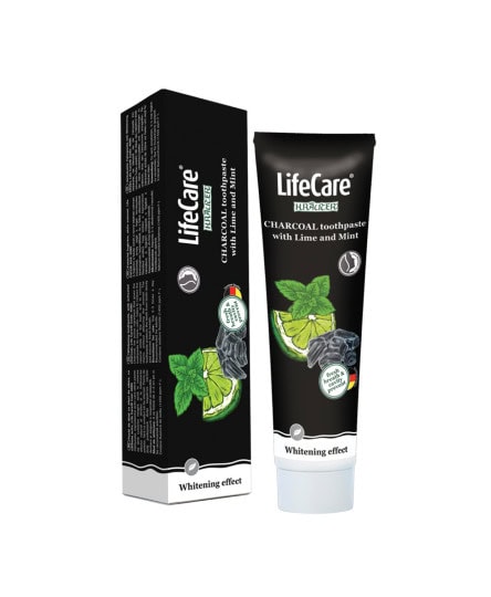 Pasta de Dinti cu Efect de Albire, Carbune Activ, 100 ml, Life Care