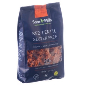 Paste Fusilli Fara Gluten din Linte Rosie, 250 g, Sam Mills