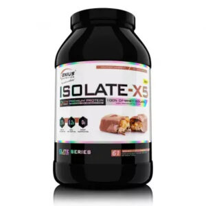 Pudra Proteica Tip Izolat din Zer cu Aroma de Ciocolata cu Alune Isolate-X5 Chocolate Peanut Crunch, 2000 g, Genius Nutrition