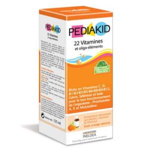 Sirop cu 22 de Vitamine si Oligoelemente, Gust de Portocale si Caise, 125 ml, Pediakid