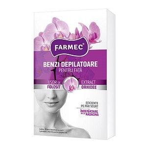 Benzi Depilatoare Pentru Fata cu Extract de Orhidee, 20 Bucati, Farmec
