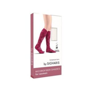 Ciorapi Mirofibra Shades Gamba Pentru Femei, Carouri, Marimea M, Inchisi la Degete, Violet, Sigvaris 308135
