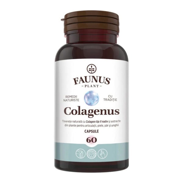 Colagen Tip 2 Pentru Articulatii, Oase, Piele si Par, Colagenus, 60 Capsule, Faunus Plant