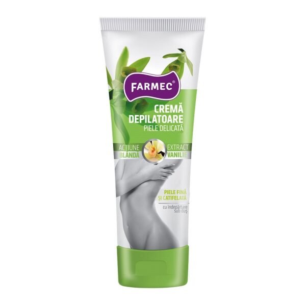 Crema Depilatoare Piele Sensibila cu Vanilie, 150 ml, Farmec