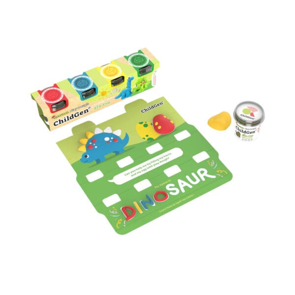 Plastilina Play Dough Pachet Back to School, Albastru-Galben-Rosu-Verde, 4 x 125 g, ChildGen