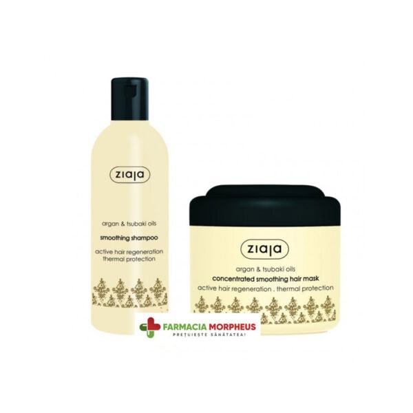 Sampon Pentru Netezire cu Ulei de Argan 300 ml+ Masca, 200 ml, Ziaja