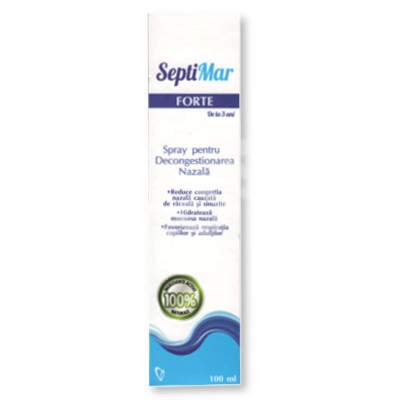 Spray Nazal cu Apa de Mare Hipertona, 100 ml, Septimar Forte