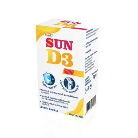 Sun D3, 5000 UI, 30 Capsule, Sun Wave Pharma