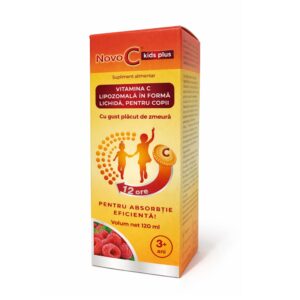 Cutie de vitamina C pentru copii, gust placut de zmeură, pentru susținerea imunității.