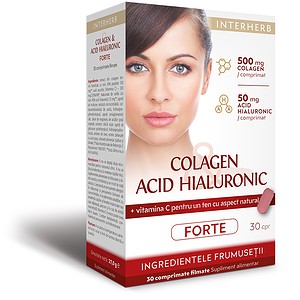 Colagen cu Acid Hialuronic Forte, 30 Comprimate, Interherb