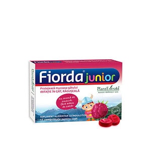 Fiorda Junior cu Aroma de Zmeura, 15 Comprimate, Plant Extrakt