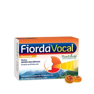 Fiorda Vocal cu Aroma de Portocale, 30 Comprimate, Plant Extrakt