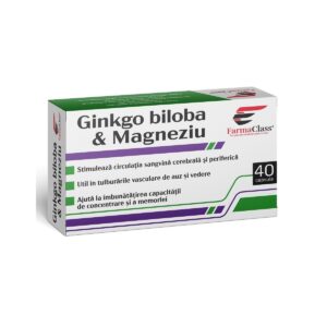 Ginkgo Biloba & Magneziu, 40 Capsule, FarmaClass