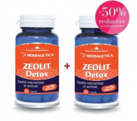 Pachet Zeolit Detox 60+60 Capsule, Herbagetica
