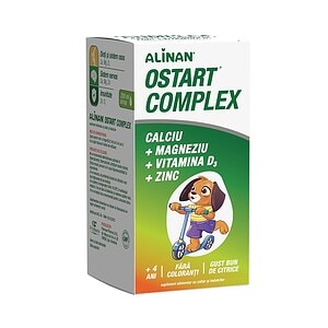 Cutie Ostart Complex cu calciu, magneziu, zinc și vitamina D3 pentru copii.