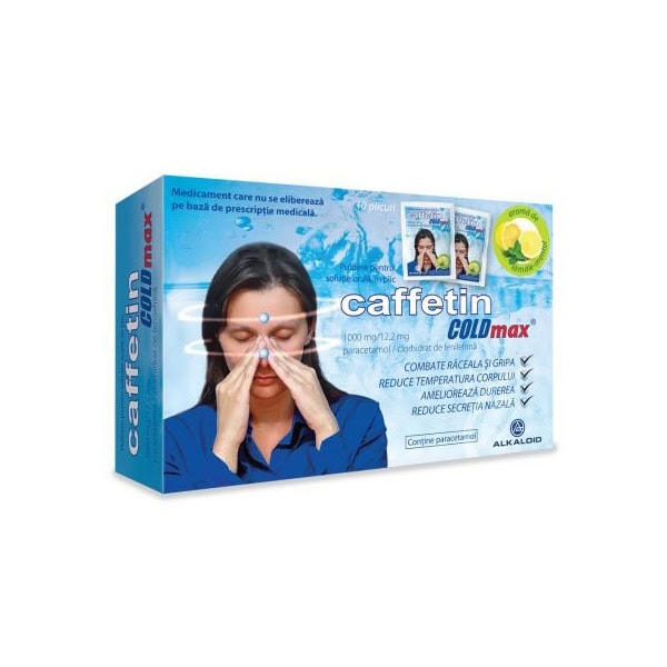 Caffetin Coldmax, 1000 mg/12,2 mg, 10 Plicuri, Alkaloid