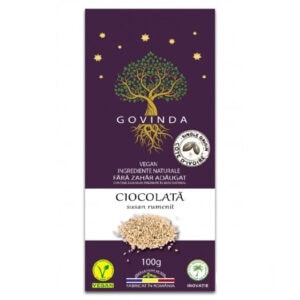 Ciocolata Fara Zahar Adaugat cu Susan Rumenit 100 g, Govinda