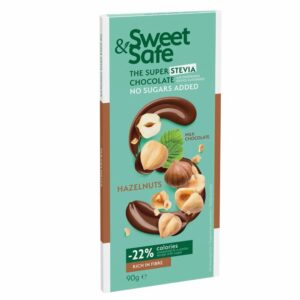 Ciocolata Sweet & Safe cu Lapte si Alune de Padure, 90 g, Sly Nutritia