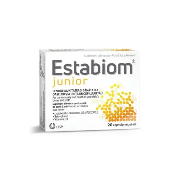 estabiom-junior-20-capsule-vegetale-usp-romania-O27903-farmacia-morpheus Estabiom Junior, 20 Capsule Vegetale, USP Romania