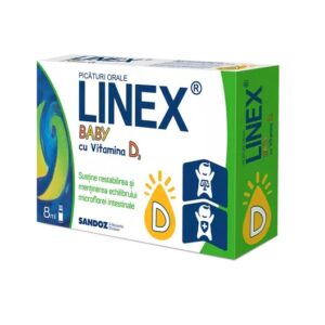 Linex Baby cu Vitamina D3 Picături Orale, 8 ml, Sandoz
