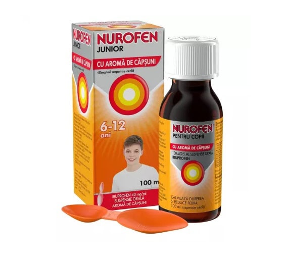 nurofen-junior-sirop-cu-aroma-de-capsuni-6-12-ani-40mg-ml-100-ml-reckitt-benckiser-X27144-farmacia-morpheus Nurofen Junior Sirop cu Aroma de Capsuni, 6-12 ani, 40mg/ml, 100 ml, Reckitt Benckiser