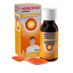 Nurofen Junior Sirop cu Aroma de Portocale, 6-12 Ani, 40 mg/ml, 100 ml, Reckitt Benckiser