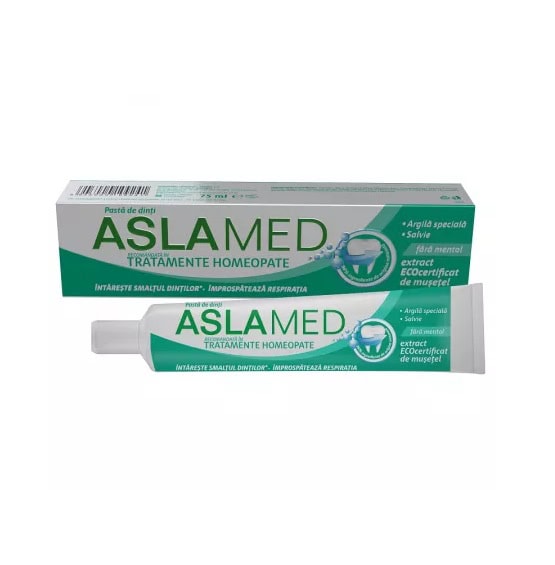Pasta de Dinti Recomandata in Tratamente Homeopate, 75 ml, AslaMed