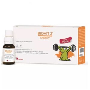 Supliment Alimentar pe Bază de Vitamina B si C, Zinc, L-glutamină și L-arginină Biovit 3 Energy, 10 x 10 ml, Uriach