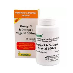 Omega 3 & Omega 6 vegetal 600mg, 60 capsule, Hofigal