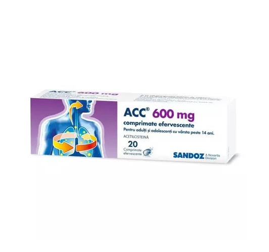 ACC, 600 mg, 20 Comprimate Efervescente, Sandoz