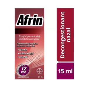 Afrin Decongestionant Nazal Spray, 0,5 mg/ml, 15 ml, Bayer