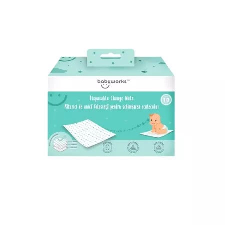 Aleze Protectii de Unica Folosinta pentru Pat, 10 Bucati, BabyWorks