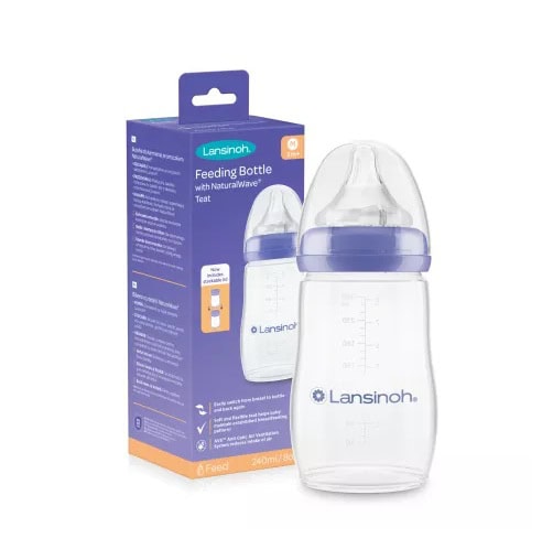 Biberon cu tetina M NaturalWave, +3 luni, 240 ml, Lansinoh