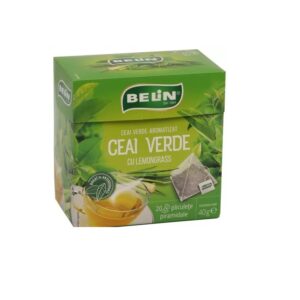 Ceai Verde cu Lemongrass, 20 plicuri, Belin