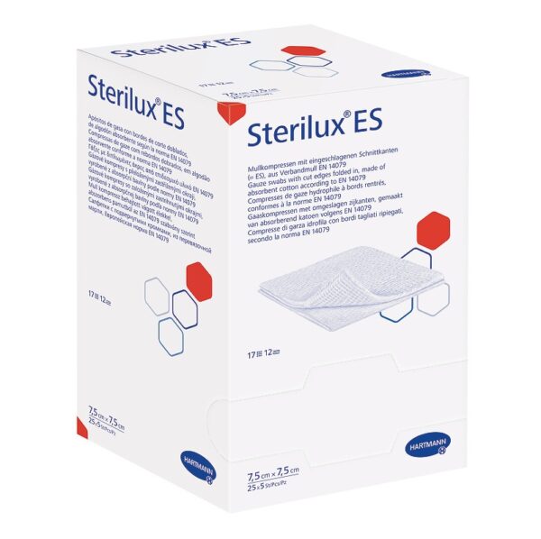 Comprese din Tifon Sterile Sterilux ES, 7.5 cm x 7.5 cm, 25 Plicuri, Hartmann