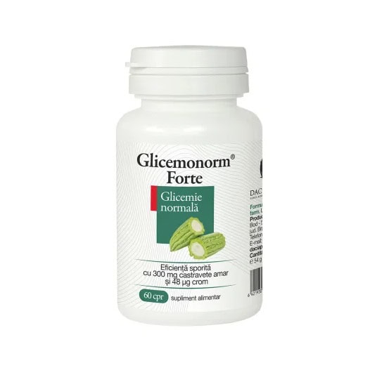Glicemonorm Forte Experti in Extracte, 60 Comprimate, Dacia Plant