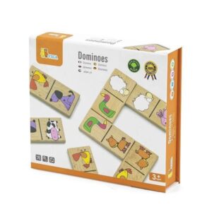 Jucarie Educativa din Lemn Domino, Animale (59622), Viga Toys